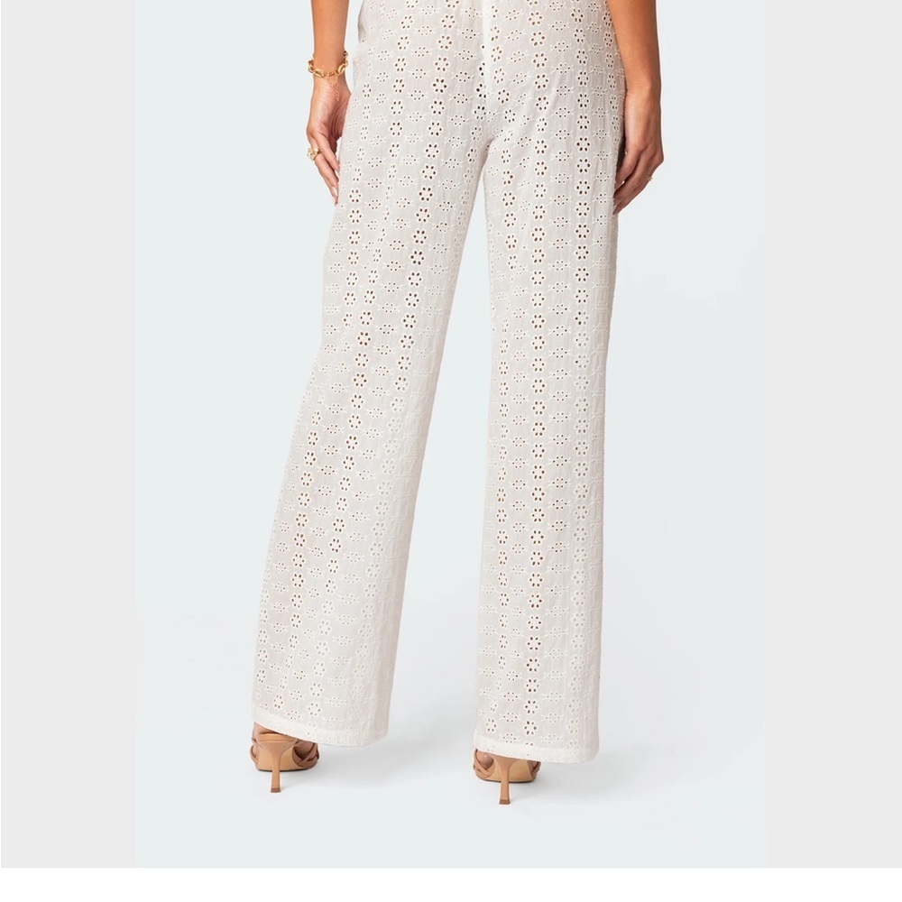 Edikted Women’s Lemon Lacey Cotton Pants XS - Picture 2 of 4